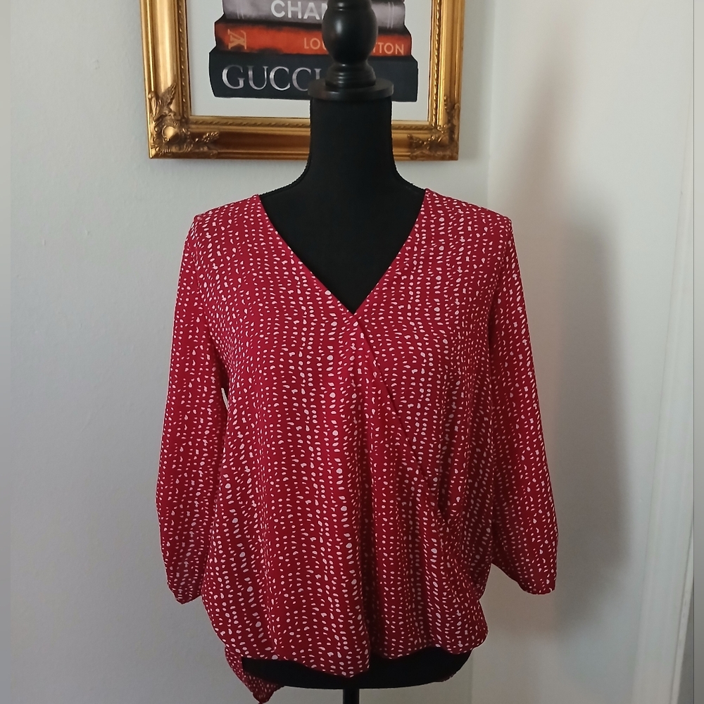 West Kei High Low Fuscia Blouse Size M